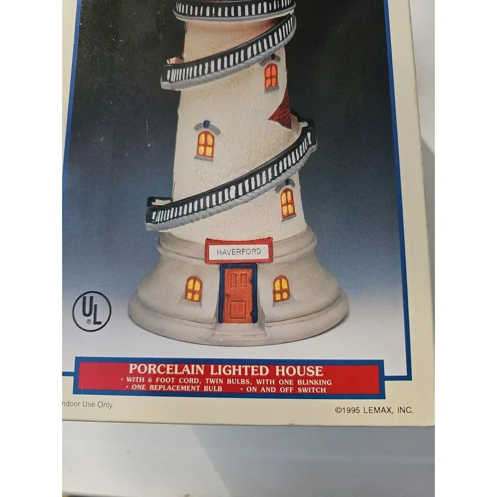Lemax New Point Light House #95372 Retired 1999 Flashing‎ Rare Open Box